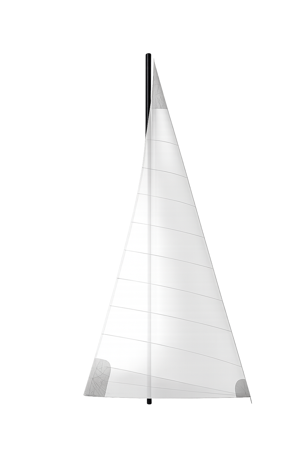 Crosscut headsail showing its horizontal panel layout