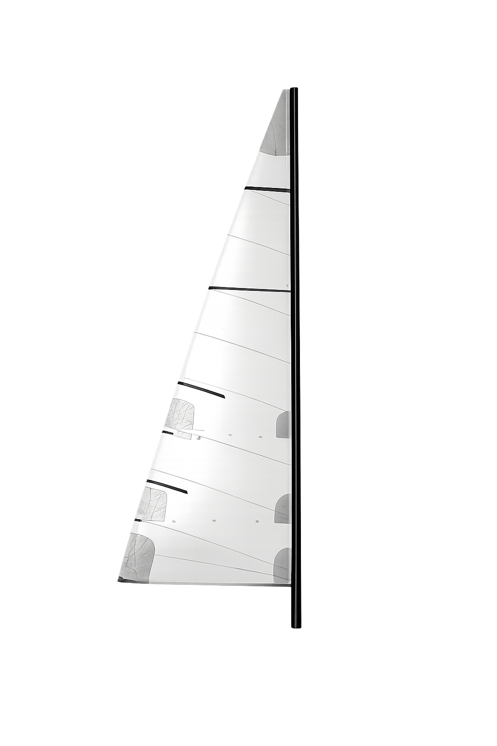 Crosscut mainsail showing its horizontal panel layout
